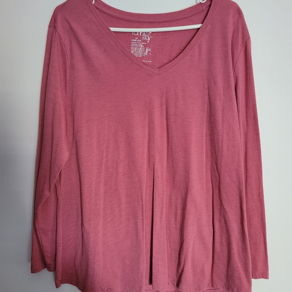 Terra & Sky long sleeve tee. 1X